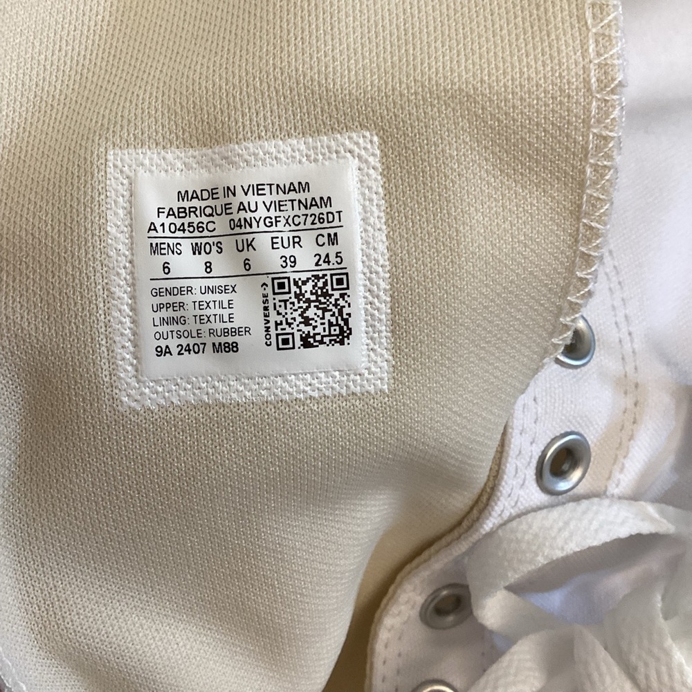 Converse 8 NIB Knee High XX-HI Tall Lace Up White Sneakers Authentic New In Box - Picture 8 of 11